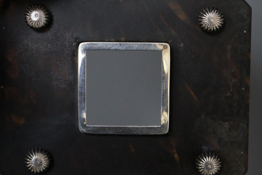 An Edwardian silver, mother of pearl and tortoiseshell chinoiserie inkstandish, retailed by Goldsmiths & Silversmiths Co Ltd,